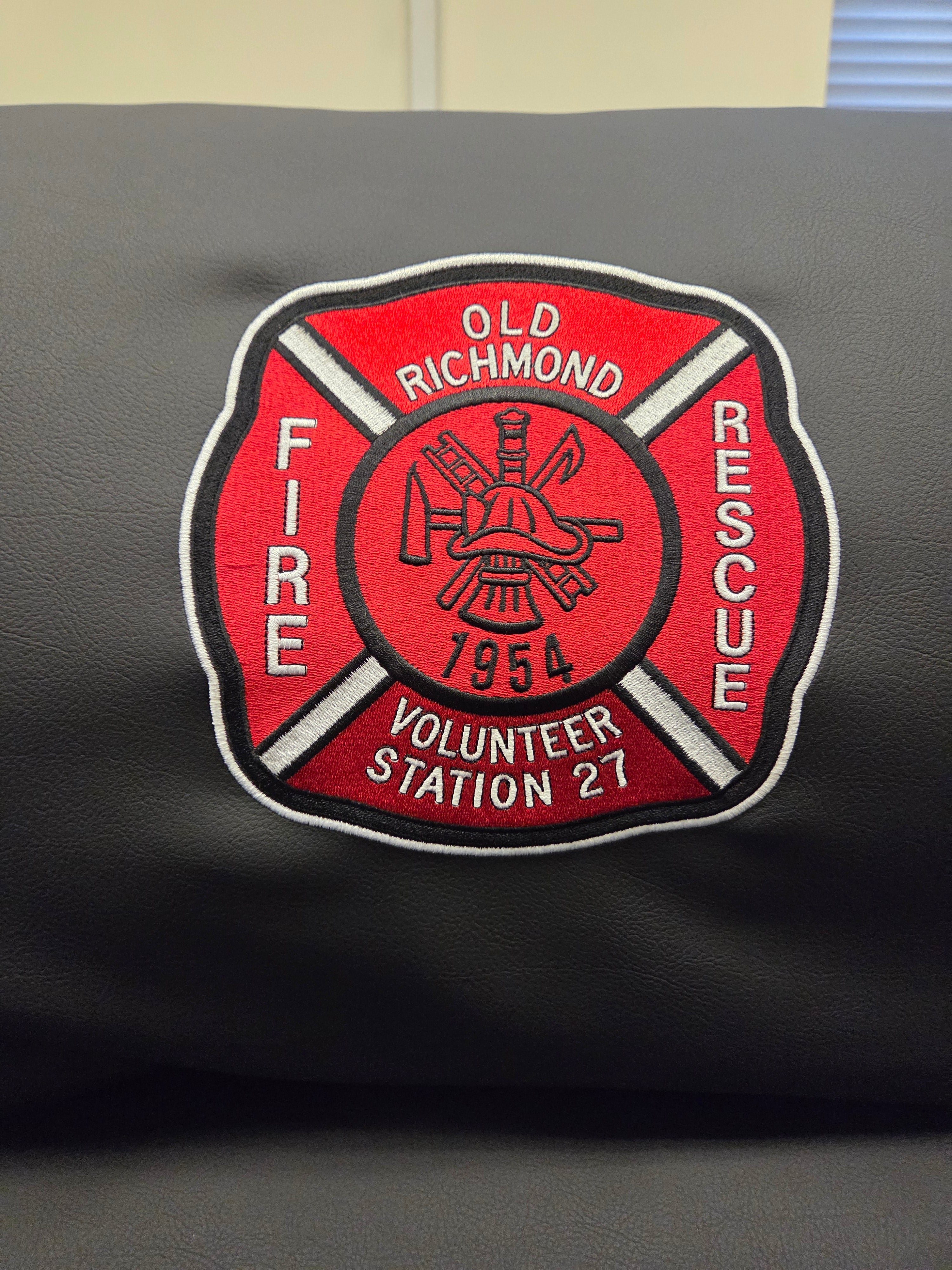 Old Richmond Volunteer Fire Department Upgrades Station Comfort with Custom Embroidered Recliner Headrests