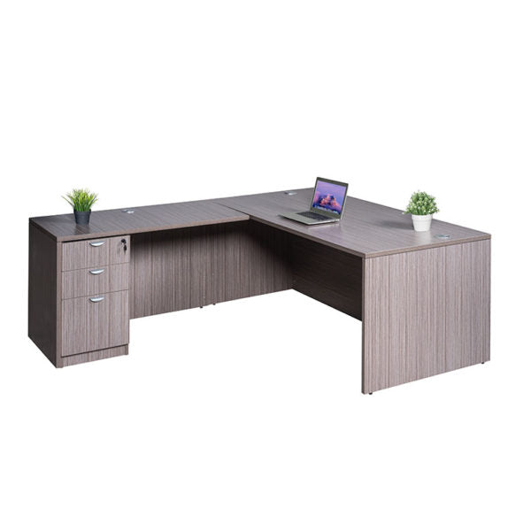 Commercial Office Suite - Executive L-Shape Corner Desk with File Storage Pedestal