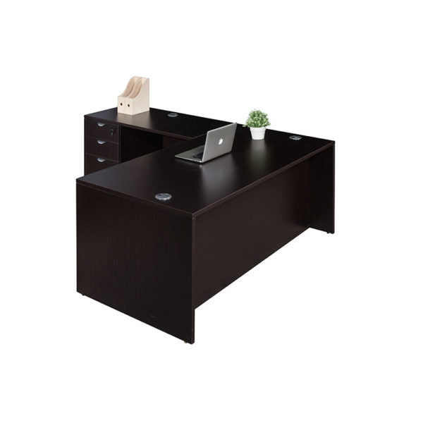 Commercial Office Suite - Executive L-Shape Corner Desk with File Storage Pedestal