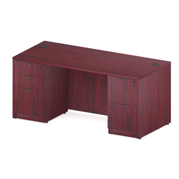 Commercial Office Desk: 66"x30" with Box/Box/File and File/File Pedestals