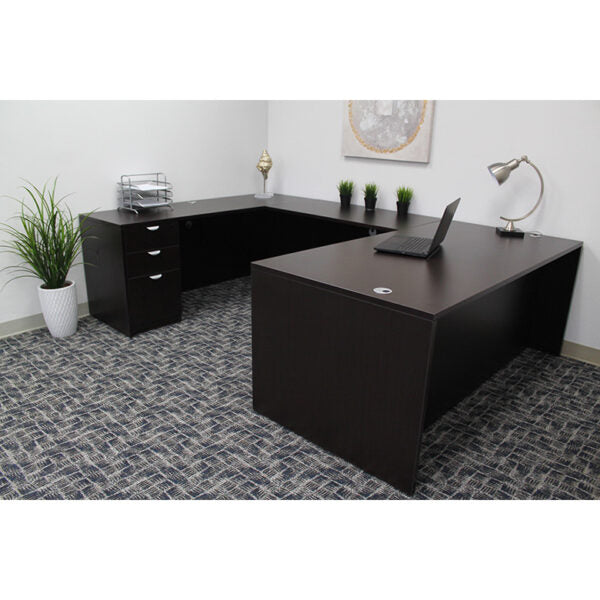 Commercial Office Suite - Executive U-Shape Desk with File Storage Pedestal
