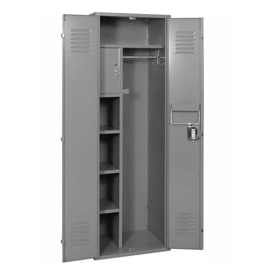 Open, gray, metal Vanguard Executive Firefighter Locker