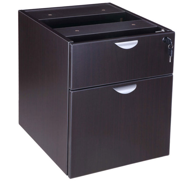 Fire dept furniture, BOSS Office 2-Drawer 3/4 Pedestal in mocha