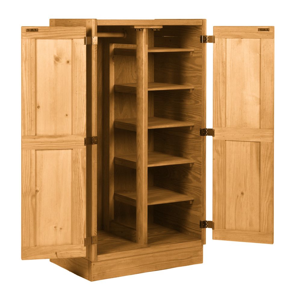 Built Firehouse Tough® Solid-Wood 36" Wardrobe w/Shelves
