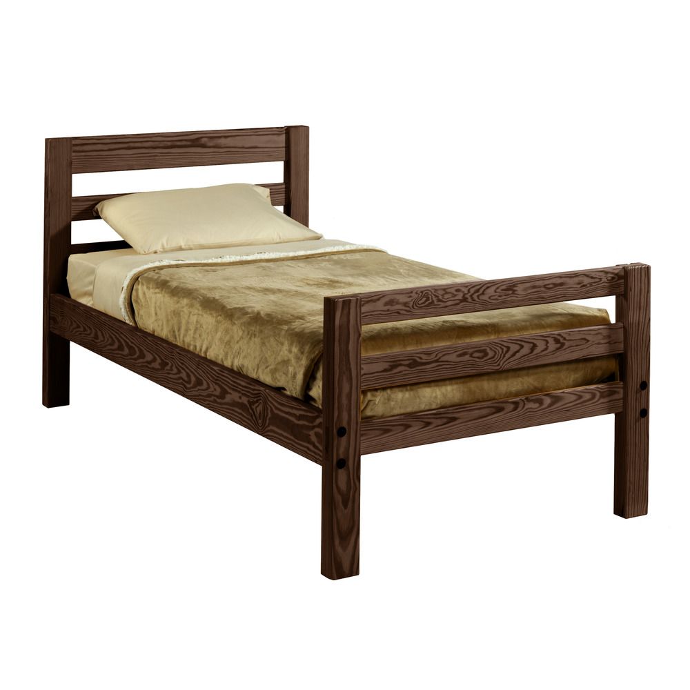 Built Firehouse Tough® Solid-Wood Half Bunk Bed - Ladder End