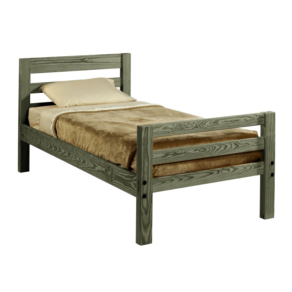 Built Firehouse Tough® Solid-Wood Half Bunk Bed - Ladder End