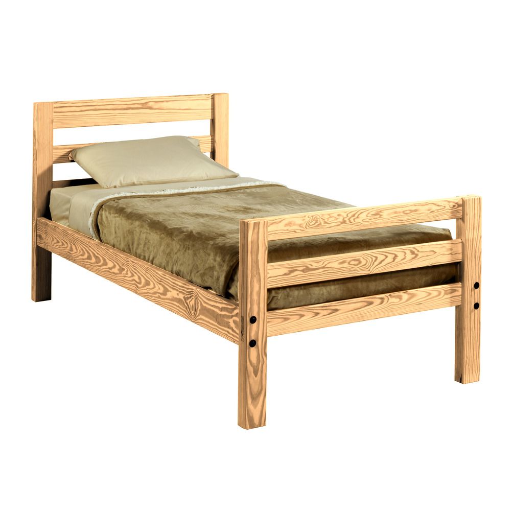 Built Firehouse Tough® Solid-Wood Half Bunk Bed - Ladder End