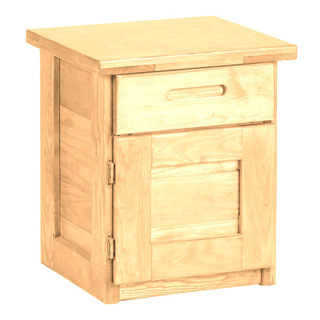 Built Firehouse Tough® Solid-Wood Nightstand w/Drawer + Door