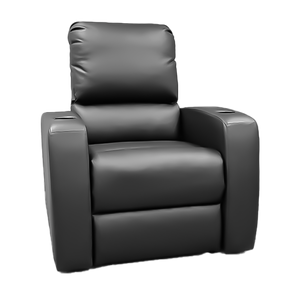 Angled view of black firehouse recliner