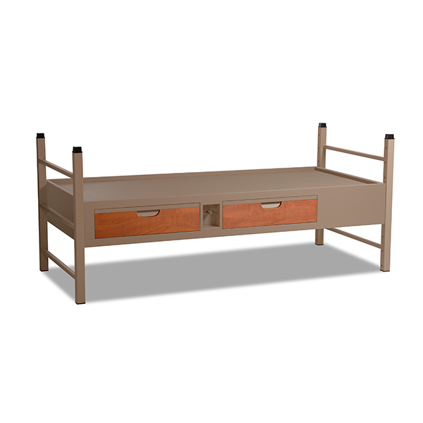 Built Firehouse Strong® Steel Half Bunk Panel Bed - Bed Bug Resistant