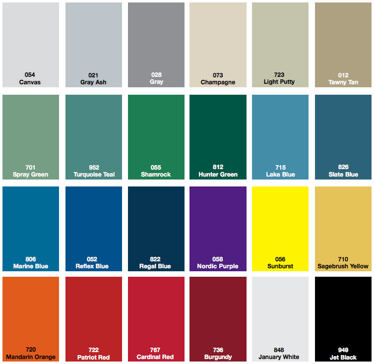 Penco color swatch options for the Patriot Metal Gear Locker for the fire station