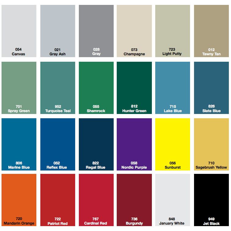 Penco color swatch options for the Patriot Metal Gear Locker for the fire station