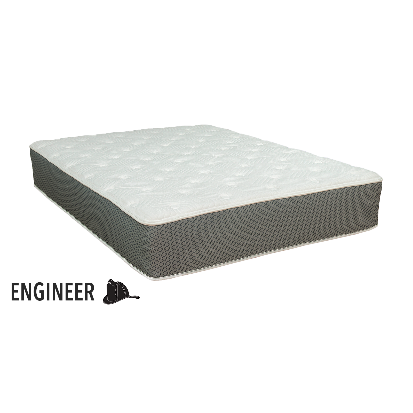 12" Gel Memory Foam Fire Department Mattress with Engineer logo on the bottom left
