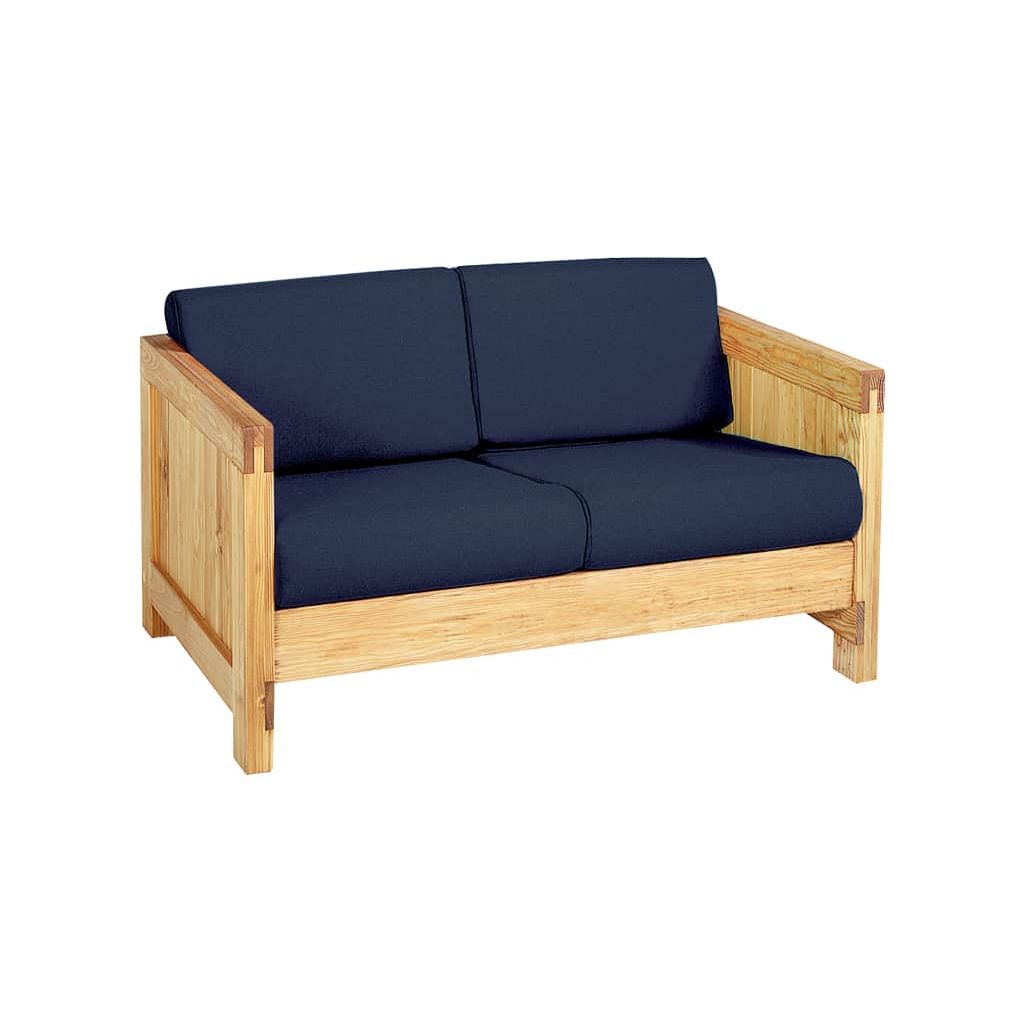 Firehouse furniture loveseat with two navy fabric cushions