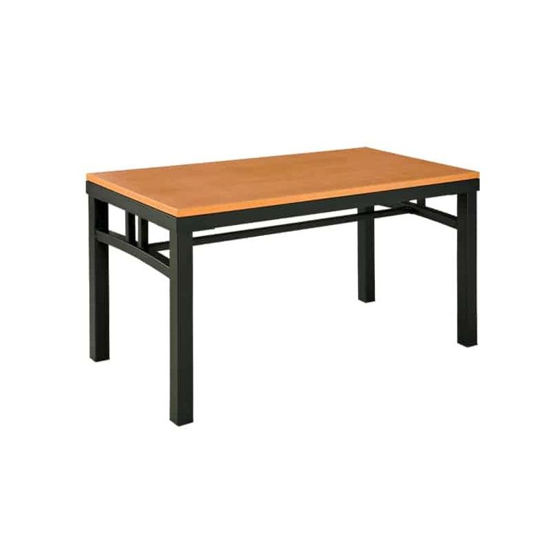 Firehouse Collection Steel Fire Station Coffee Table with Huntington Maple finish and black frame