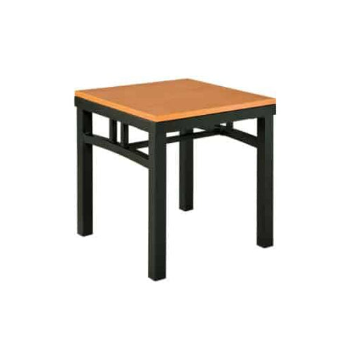Firehouse Collection Steel Side Firehouse Table with laminate top and black powder coated steel base