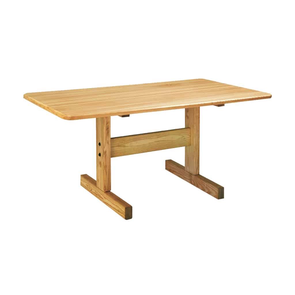 Firehouse Collection Trestle Dining Fire Station Table in honey lacquer finish