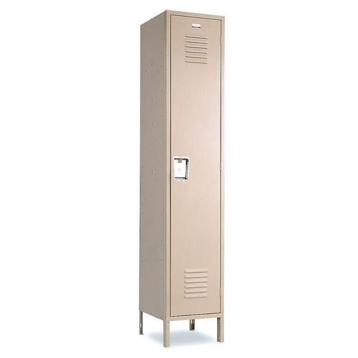 One single tier metal fire station gear locker