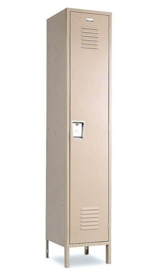 One single tier metal fire station gear locker