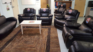 Custom embroidered recliners and office chairs for Española DPS Fire/Rescue Department