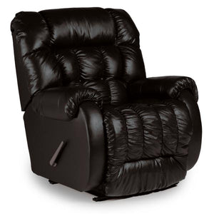 Black firehouse recliner that features a gilder and fully reclines