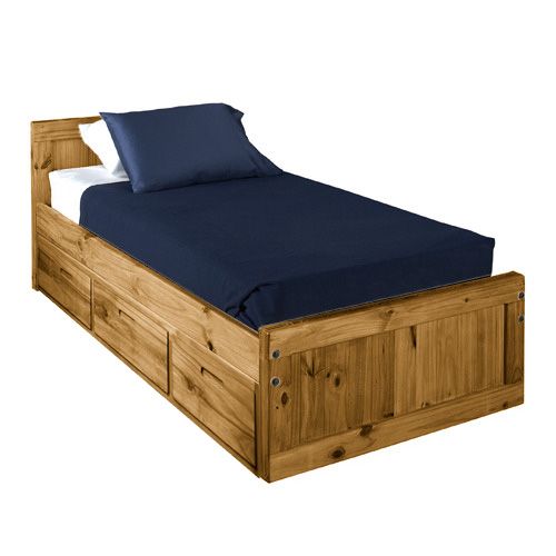 Built Firehouse Tough® Raised Solid-Wood Bed w/3-Drawers - Working Fire Furniture & Mattress Co. Inc.