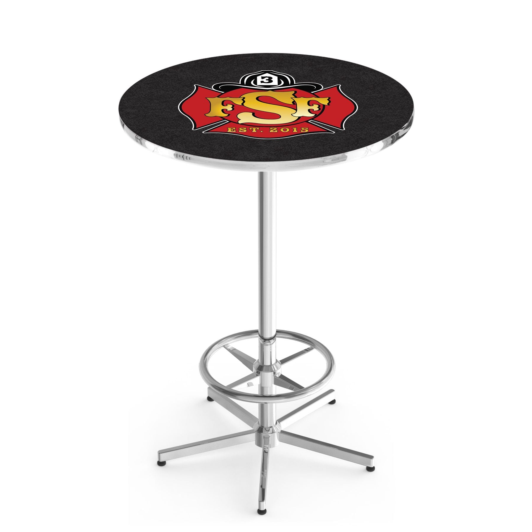 Duty-Built® CUSTOM LOGO Round-Top Table w/Foot Ring