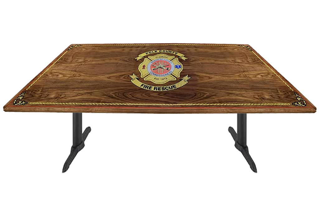 Custom Wood-Top Firehouse Conference/Dining Table