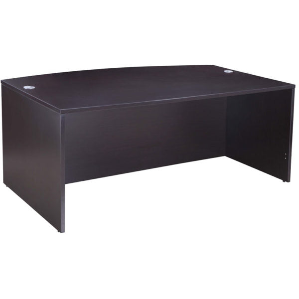 BOSS Office Bow Front Desk Shell fire station furniture in a mocha color