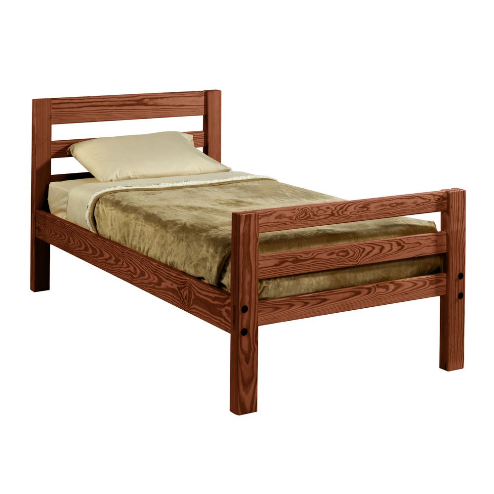 Built Firehouse Tough® Solid-Wood Half Bunk Bed - Ladder End