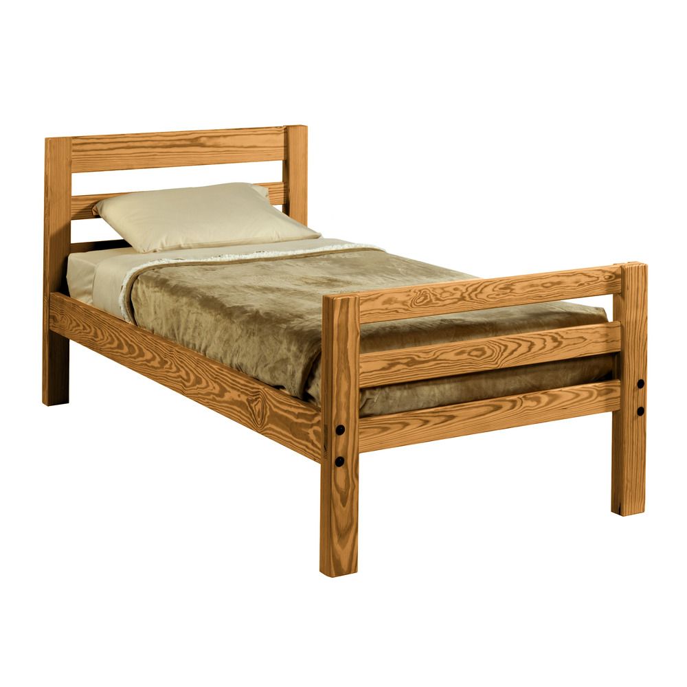 Built Firehouse Tough® Solid-Wood Half Bunk Bed - Ladder End
