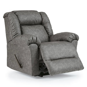 Side view of the Duty-Built Ladder 450 lb. Rated Big & Tall Fire Station Recliner slightly reclined in slate gray color