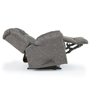 Side view of the Duty-Built Ladder 450 lb. Rated Big & Tall Fire Station Recliner fully reclined in slate gray color