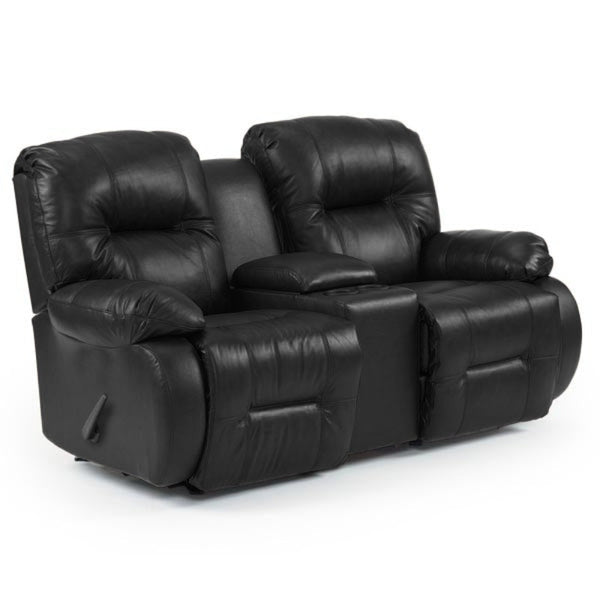 Black firehouse furniture recliners made from genuine leather with dual reclining seats 