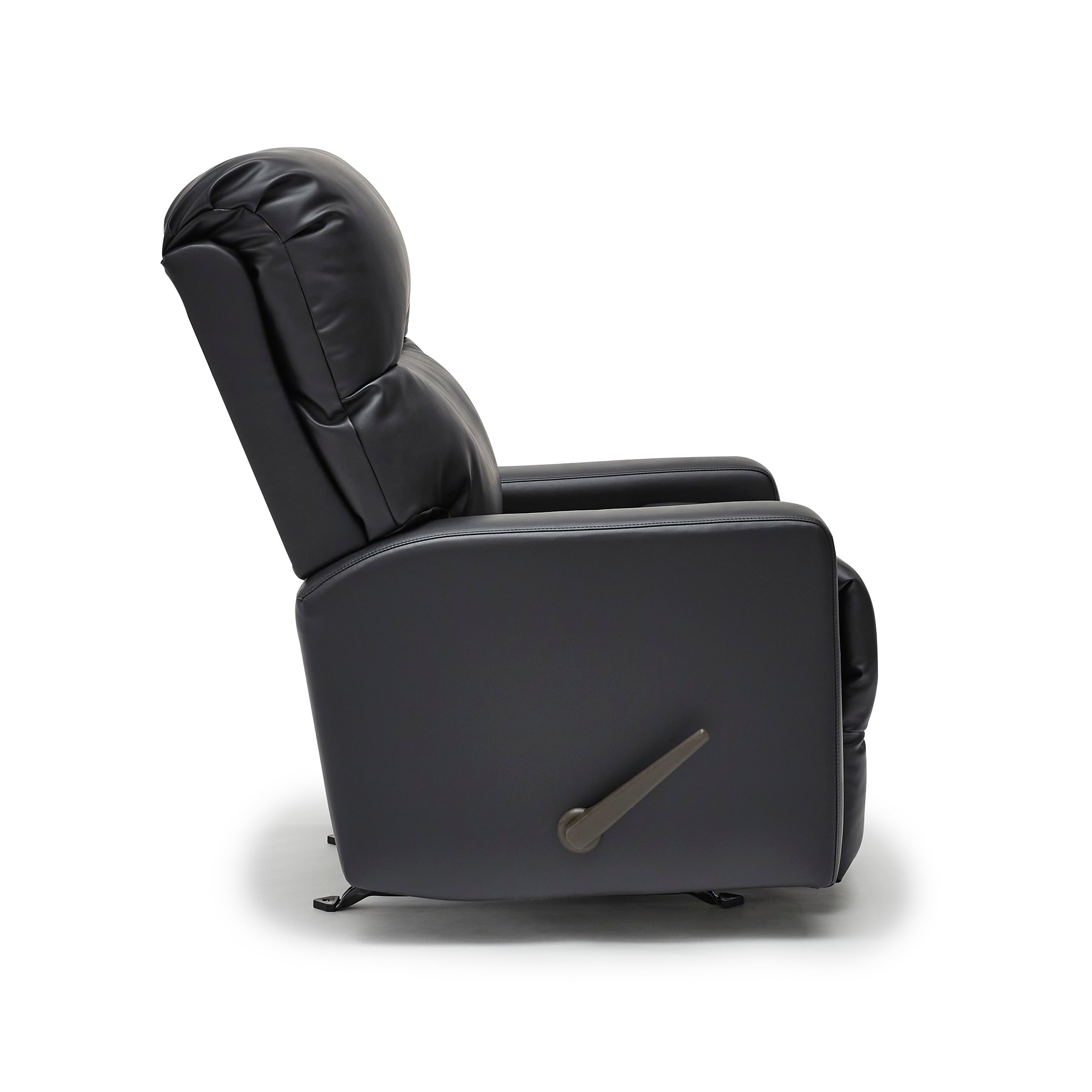 Side view of black fireman recliner