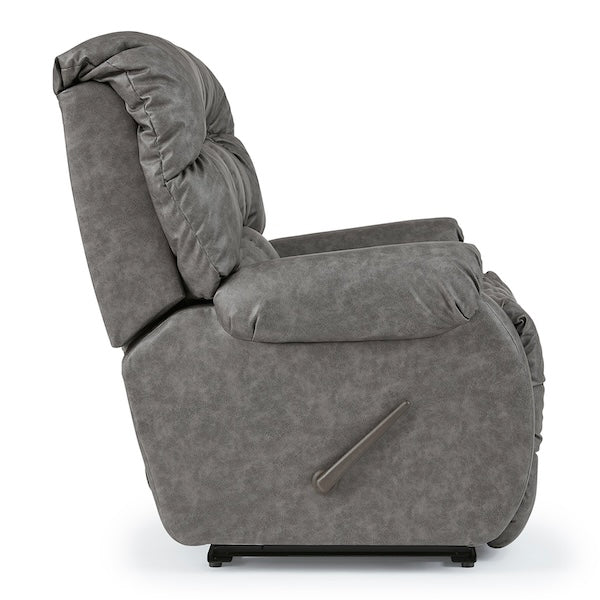 Side view of the slate gray Duty Built Tanker 500lb Rated Big and Tall Firefighter Recliner
