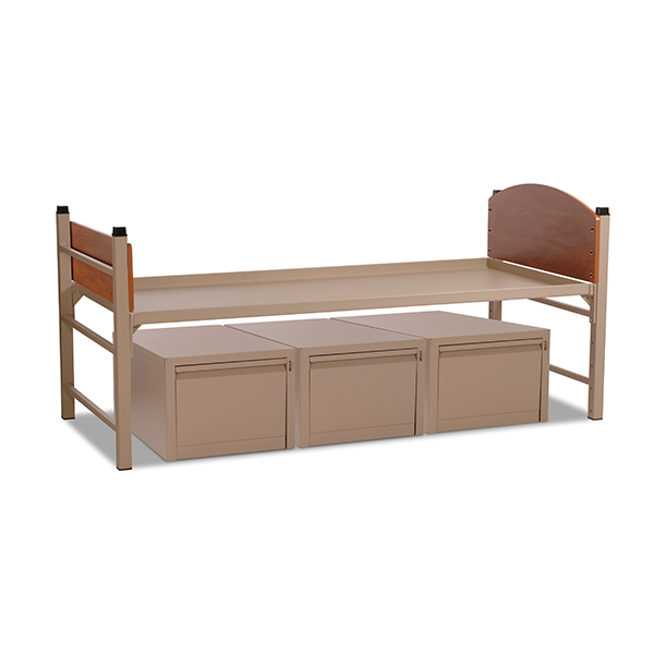 Built Firehouse Strong® Steel Frame-Style Half Bunk Bed w/Storage - Bed Bug Resistant