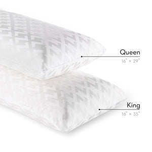 Two Dough Pillow memory foam fireman bed pillows, one Queen size 16''x29'' and King size 16''x35'' 