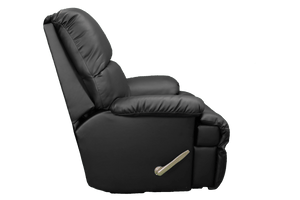 Hospitality-grade synthetic leather firefighter recliner with full lumbar, leg, and head support 