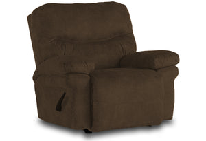 Brown-colored, 100% polyester microsuede firehouse recliner