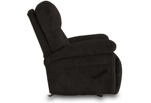 Black steel colored, 100% polyester microsuede firehouse recliner