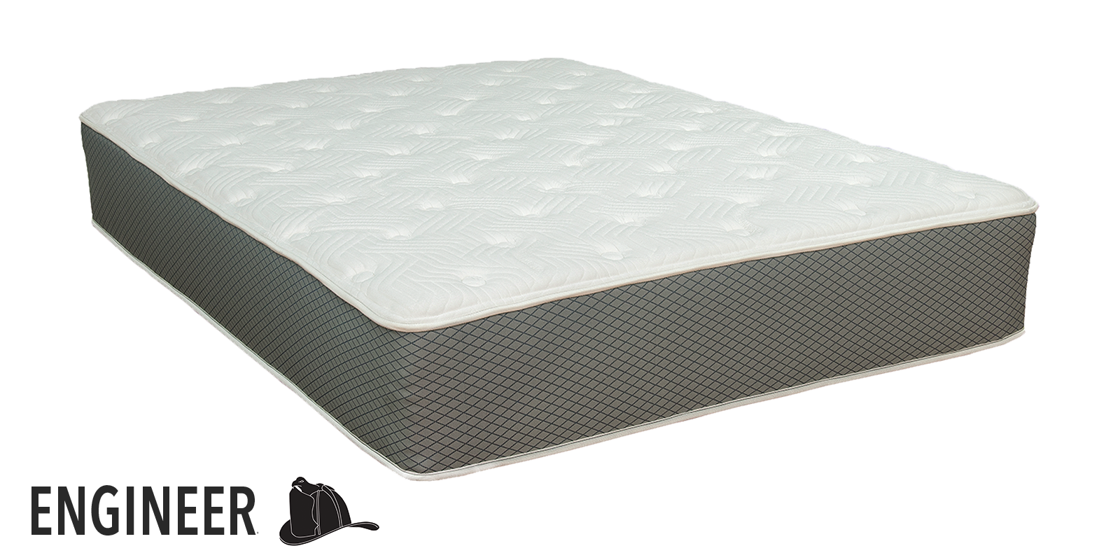 12" Gel Memory Foam Fire Department Mattress with Engineer logo on the bottom left