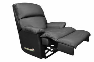 Hospitality-grade synthetic leather firefighter recliner with full lumbar, leg, and head support 