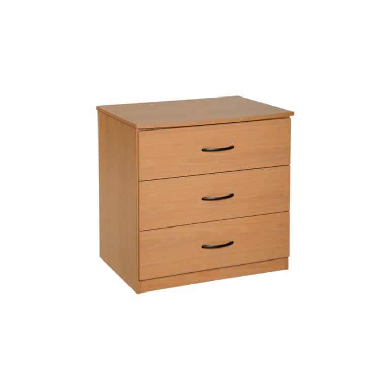Firehouse bedroom three drawer laminate chest