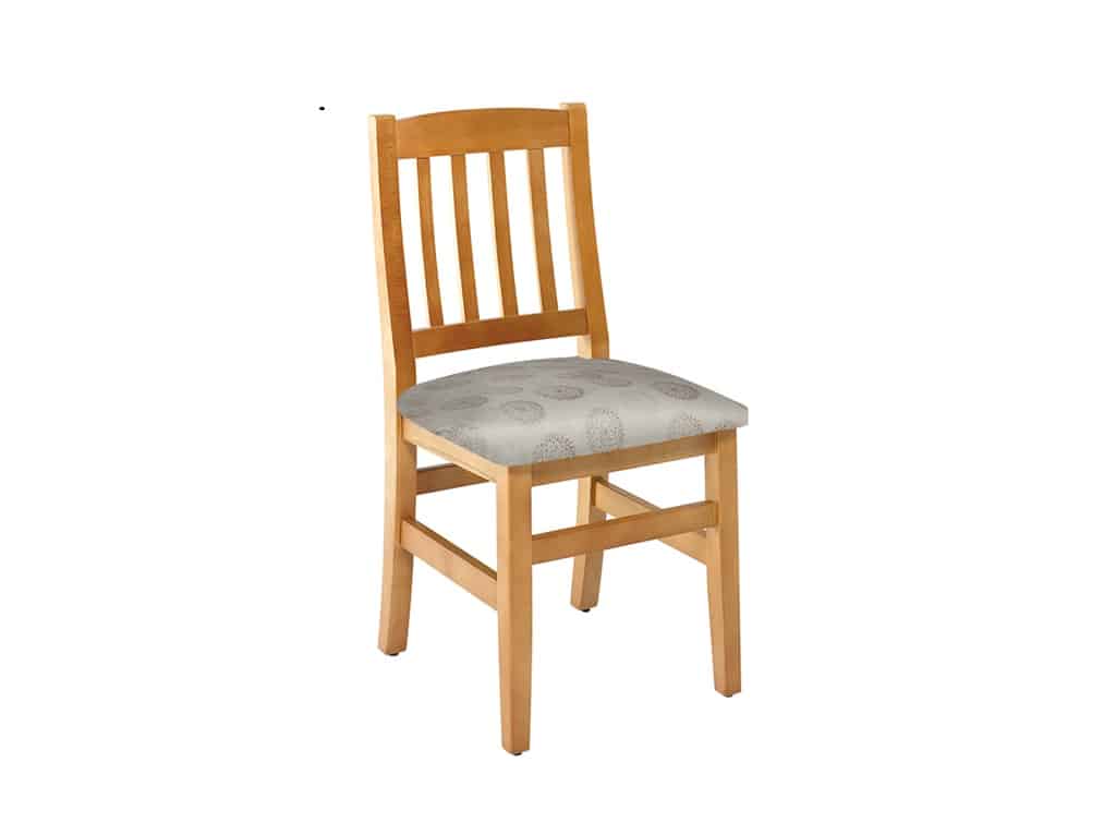 Wood back, firefighter chair for dining with padded seat