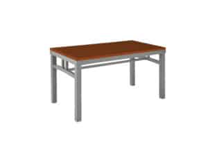 Firehouse Collection Steel Fire Station Coffee Table with Select Cherry finish and silver frame