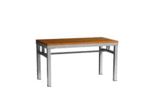 Firehouse Collection Steel Fire Station Coffee Table with Select Cherry finish and silver frame
