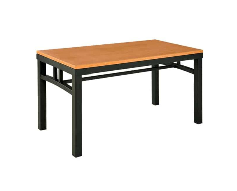 Firehouse Collection Steel Fire Station Coffee Table with Huntington Maple finish and black frame