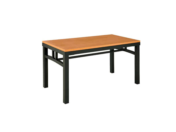 Firehouse Collection Steel Fire Station Coffee Table with Huntington Maple finish and black frame