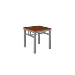 Firehouse Collection Steel Side Firehouse Table with laminate top and silver powder coated steel base